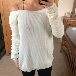 Lulus Cream V-cut back Sweater